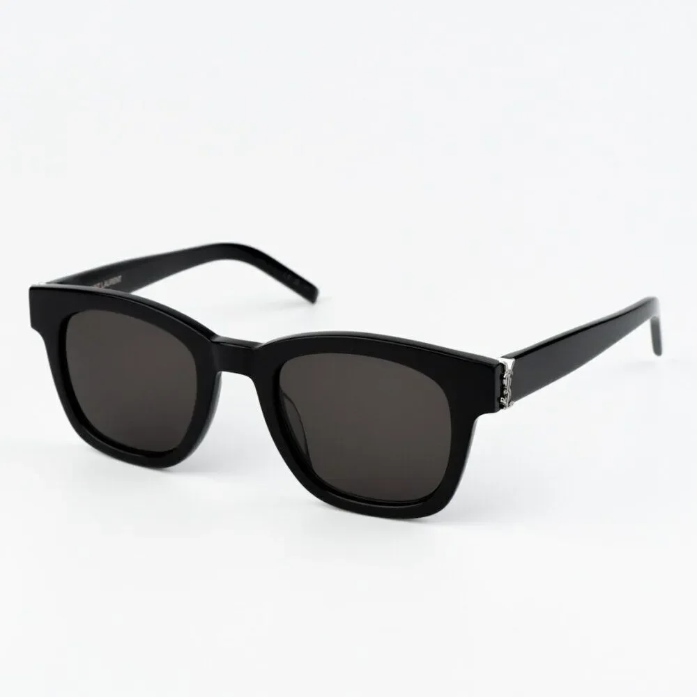 NEW Saint Laurent SLM124 001 Black Grey Square Men Sunglasses